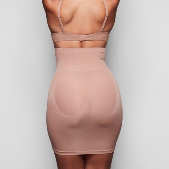 SKIMS XXS XS Sculpting Long Brown Cocoa Sculpt Slimming Shapewear Skirt Slip - Picture 3 of 6